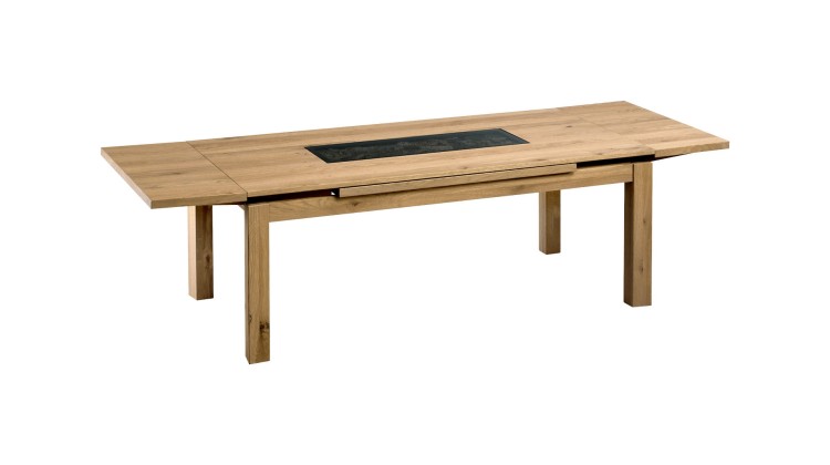 Alentejo - Solid Oak Coffee Table Extendable with Natural Decor by MEK design3