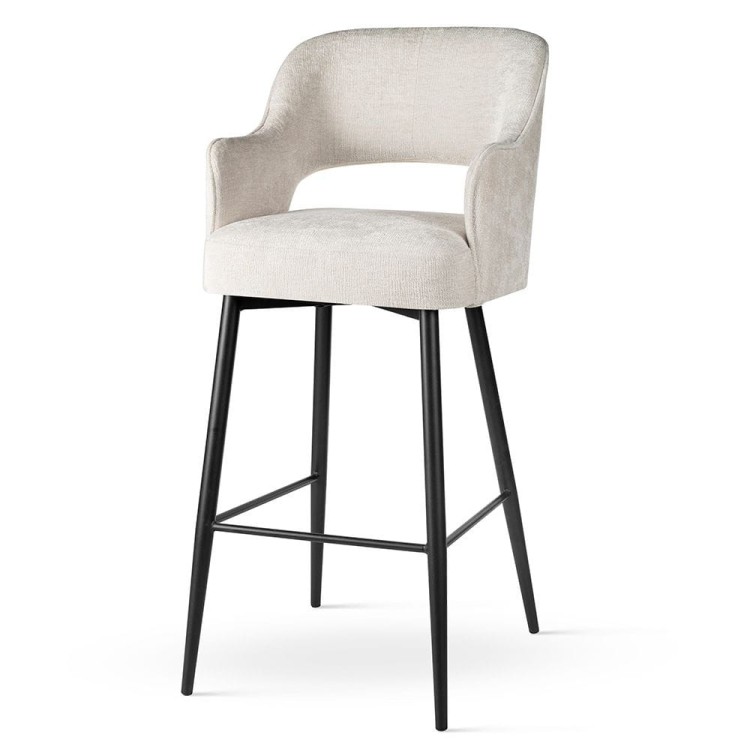 Keyko - Bar Stool, Upholstered Solid Wood, Steel Base or Swivel Breakfast Bar by MEK design3