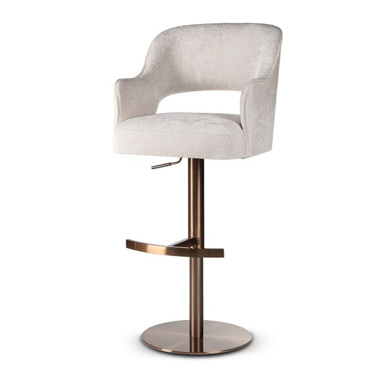 Keyko - Luxury Bar Stool, Upholstered with Adjustable Height, Modern Breakfast Stool by MEK design3