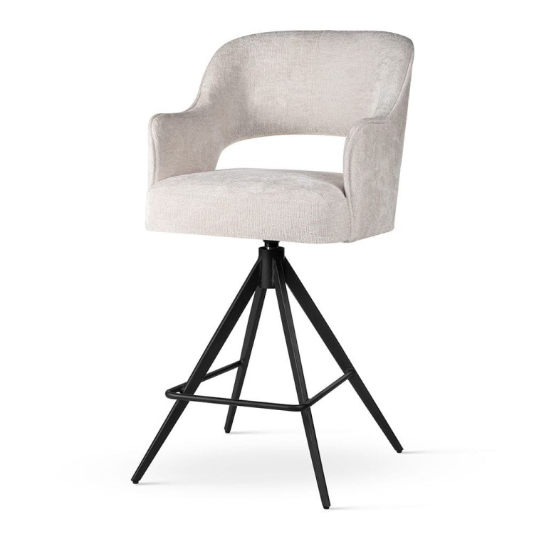 Keyko - Bar Stool, Upholstered Solid Wood, Steel Base or Swivel Breakfast Bar by MEK design2