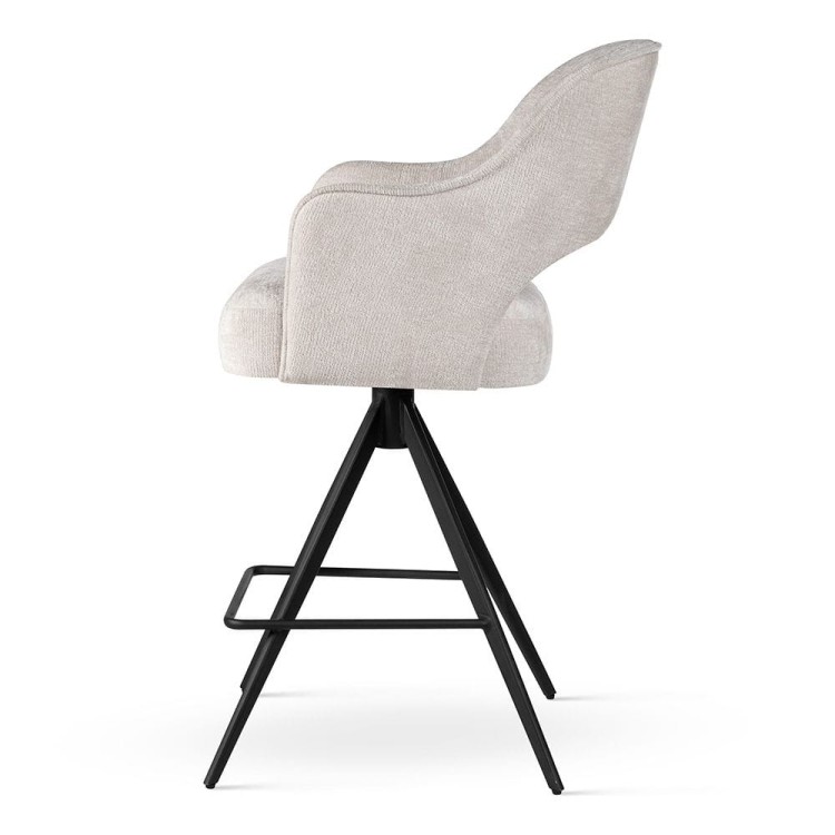 Keyko - Bar Stool, Upholstered Solid Wood, Steel Base or Swivel Breakfast Bar by MEK design10