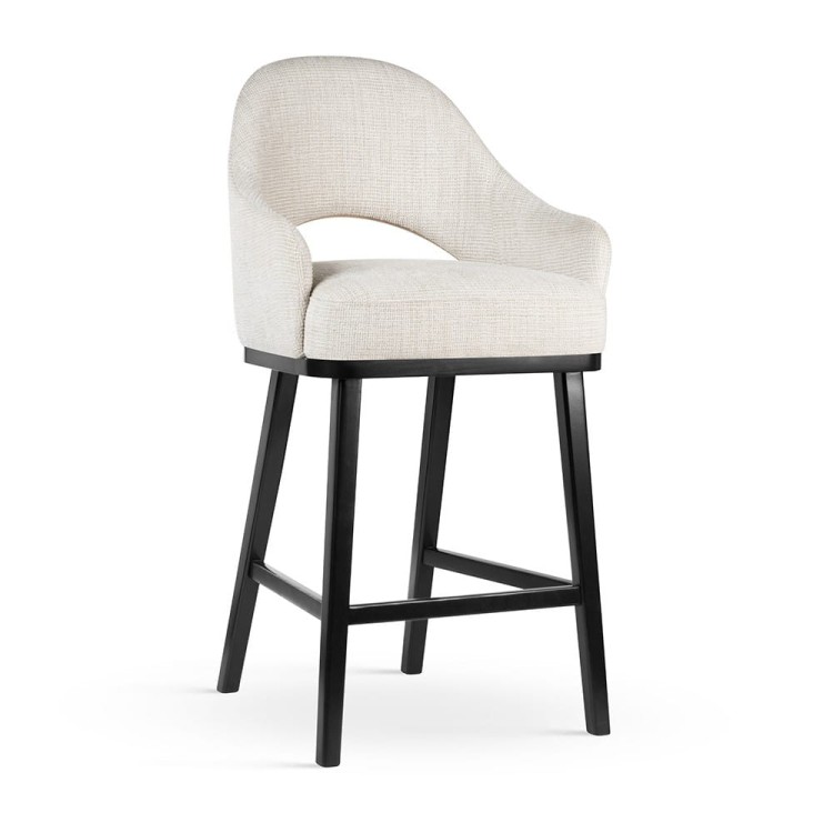 Goda Supreme - Upholstered Bar Stool with Wooden Legs, Maximum Comfort and Designer Look by MEK design