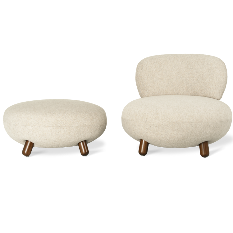 SHAUN - DESIGNER LOUNGE SET , ARMCHAIR WITH FOOT STOOL by MEK design4