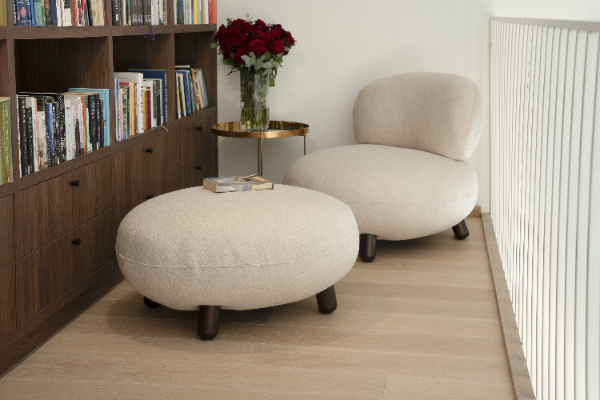 SHAUN - DESIGNER LOUNGE SET , ARMCHAIR WITH FOOT STOOL by MEK design