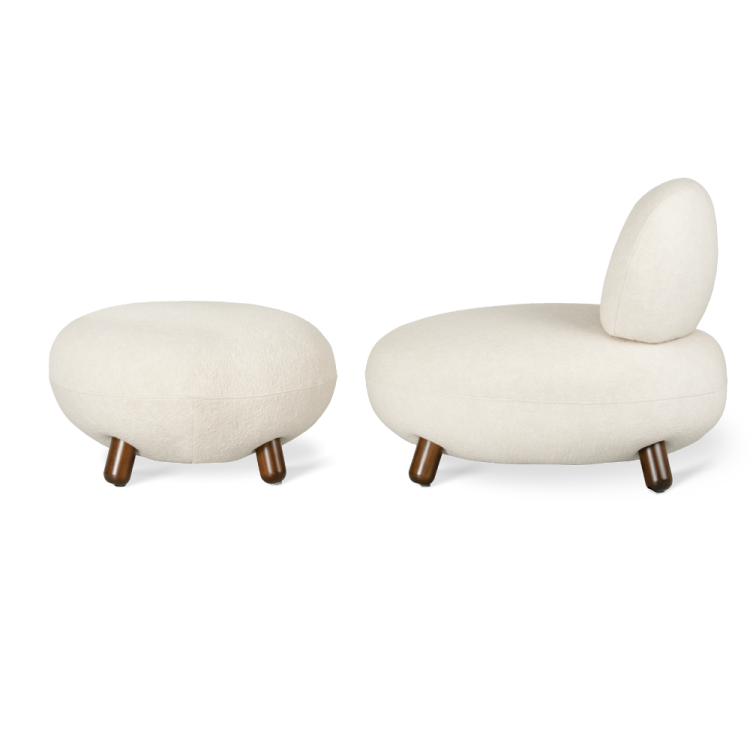 SHAUN - DESIGNER LOUNGE SET , ARMCHAIR WITH FOOT STOOL by MEK design6