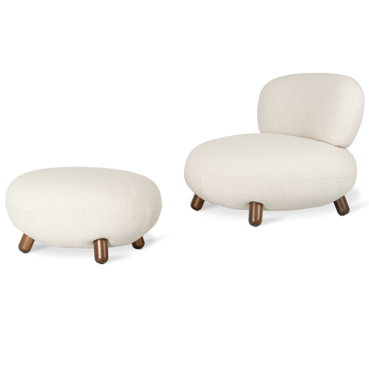 SHAUN - DESIGNER LOUNGE SET , ARMCHAIR WITH FOOT STOOL by MEK design2