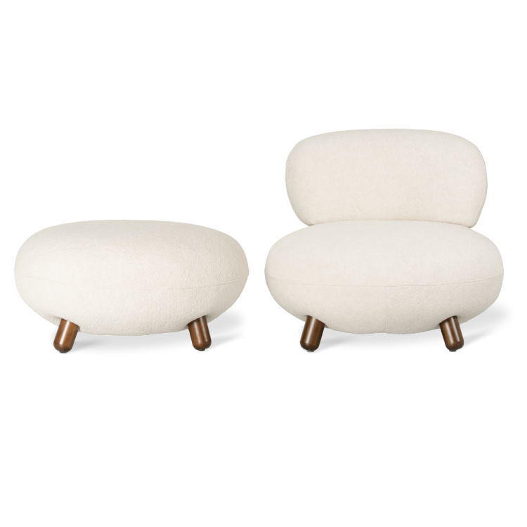 SHAUN - DESIGNER LOUNGE SET , ARMCHAIR WITH FOOT STOOL by MEK design7