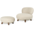 SHAUN - DESIGNER LOUNGE SET , ARMCHAIR WITH FOOT STOOL by MEK design3