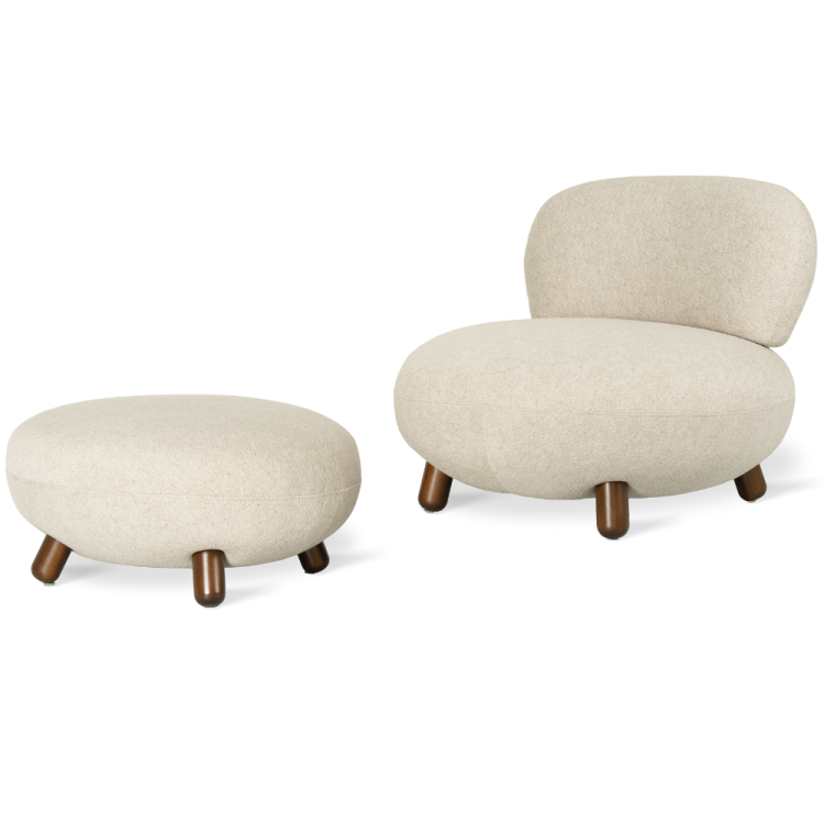 SHAUN - DESIGNER LOUNGE SET , ARMCHAIR WITH FOOT STOOL by MEK design3