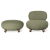SHAUN - DESIGNER LOUNGE SET , ARMCHAIR WITH FOOT STOOL by MEK design- green2