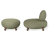 SHAUN - DESIGNER LOUNGE SET , ARMCHAIR WITH FOOT STOOL by MEK design- green3