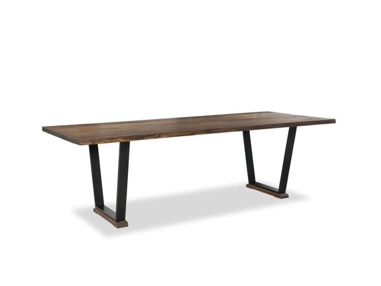 Tribeca- TABLE WITH OAK TOP AND METAL BASE by MEK  design9