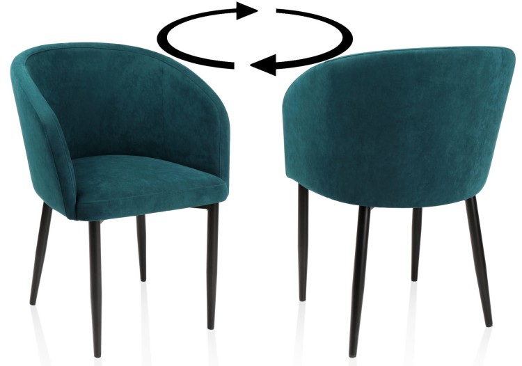 MATTEO - UPHOLSTERED CHAIR, STEEL LEGS OPTION OF SWIVEL, DINING CHAIR by MEK design