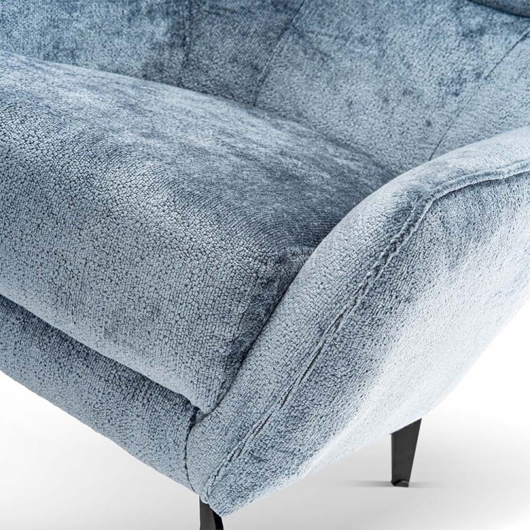 Modern Romeo- Designer Armchair, Upholstered with Steel Legs, Cosy Wing Chair, Accent Occasional Chair by MEK design