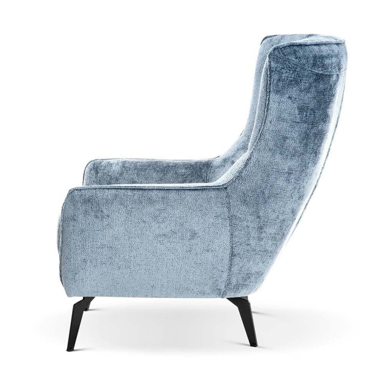 Modern Romeo- Designer Armchair, Upholstered with Steel Legs, Cosy Wing Chair, Accent Occasional Chair by MEK design