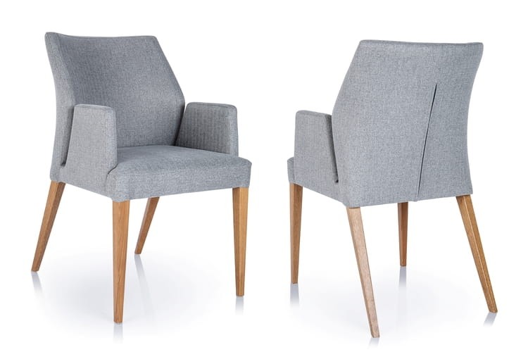 Aldo Upholstered Designer Dining Chair by MEK design- with armrest