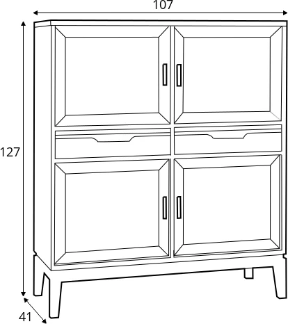 Oslo- Solid Wood Dresser, Cupboard by MEK design- dimension