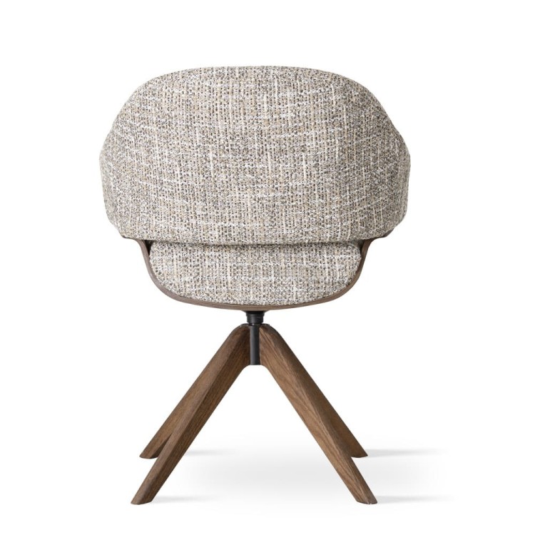 Swivel Chair- Venus, with upholstered seat and wooden base by MEK design