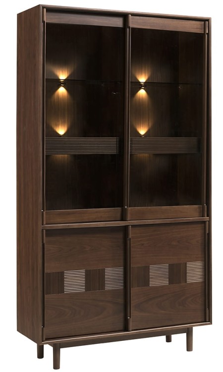 Solid Wood Display Cabinet - Cantiero Exclusive Walnut Furniture by MEK design-walnut