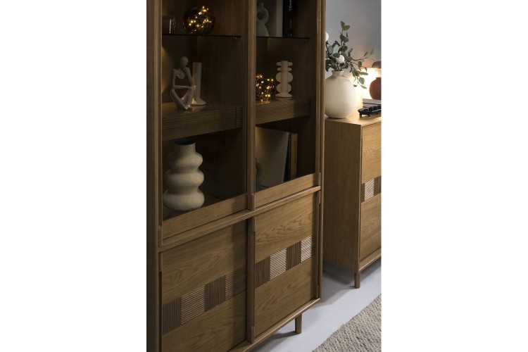Solid Wood Display Cabinet - Cantiero Exclusive Walnut Furniture by MEK design- oak