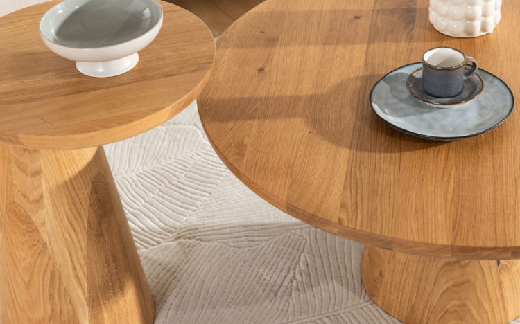 Nest of Tables, Solid Oak Coffee table- Shimeji Designer and Modern Nesting Tables by MEK design
