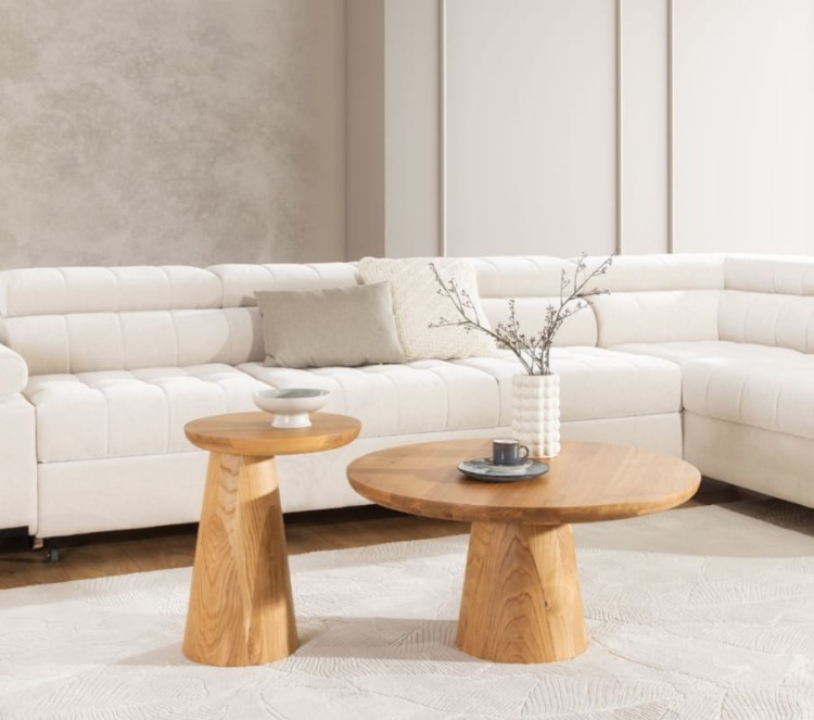 Nest of Tables, Solid Oak Coffee table- Shimeji Designer and Modern Nesting Tables by MEK design