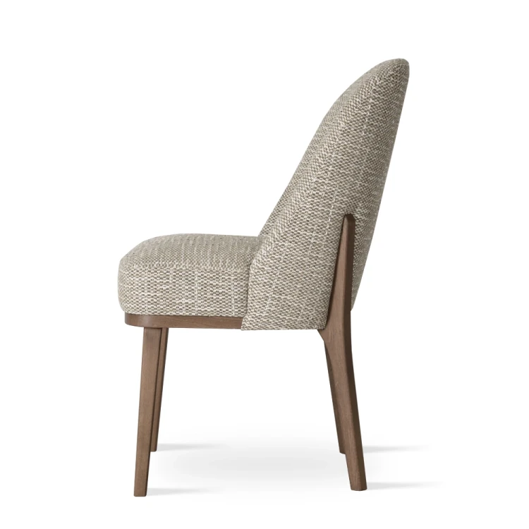 Dining chair- Savona Arte Supreme, Upholstered with Wooden Base by MEK design