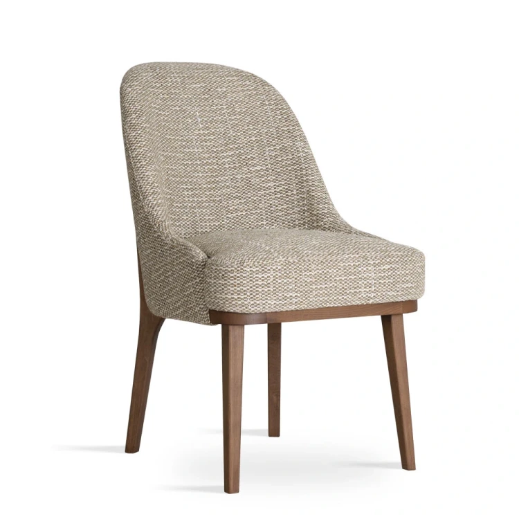Dining chair- Savona Arte Supreme, Upholstered with Wooden Base by MEK design- armrest