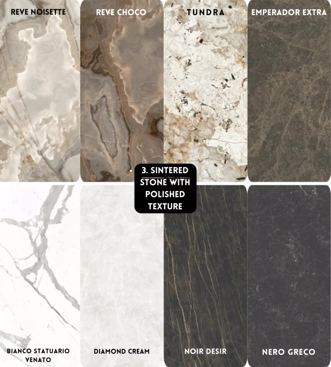 3. Sintered stone with polished texture-Campiano - Luxury Dining Table Italian Sintered Quartz