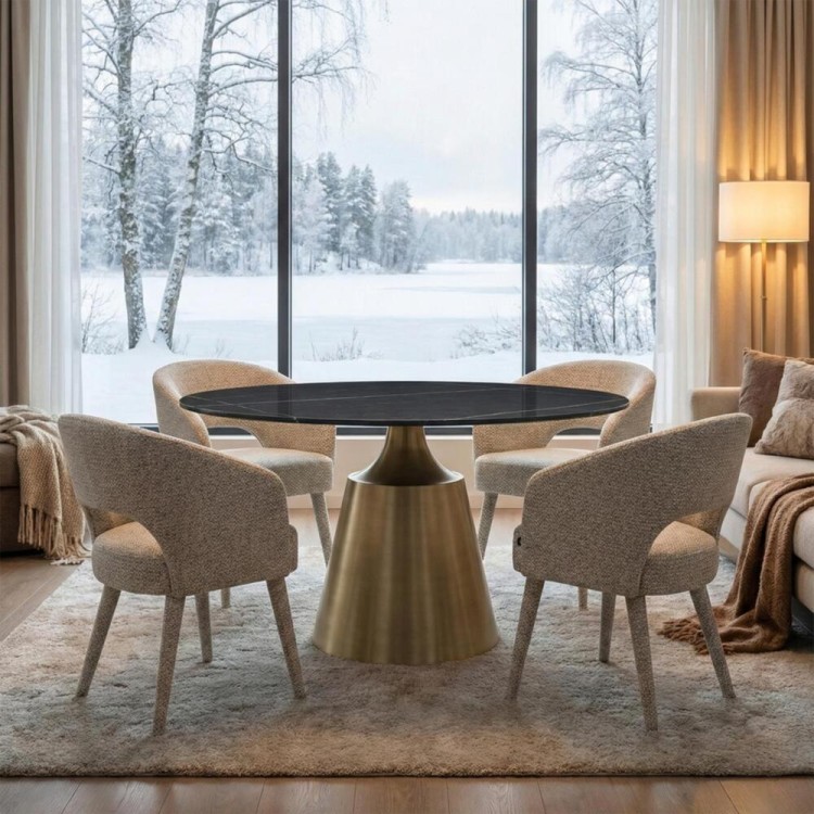 inessock+sorrento.INES- DINING CHAIR, FULLY UPHOLSTERED DINING CHAIR WITH WOODEN BASE