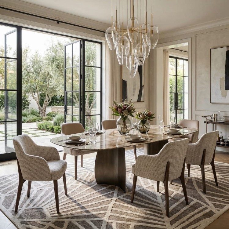 Aurora Arte Supreme- Dining Chair, Luxury and Designer by MEK design with Donatella dining table