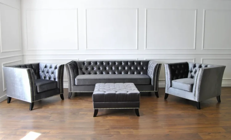 Club Soho- British Handmade Sofa Chesterfield Style or Set with Pouf and Armchairs by MEK design (4).webp