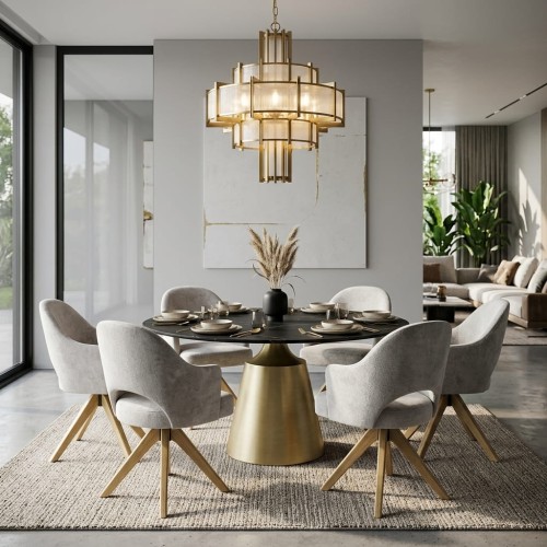 Sorrento Round Table Stylish and Contemporary Dining Table Brushed Gold Leg.jpg