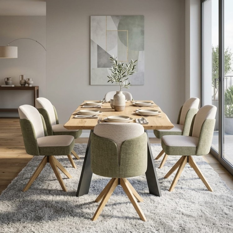 Highbury Two‑Tone Swivel Dining Chair