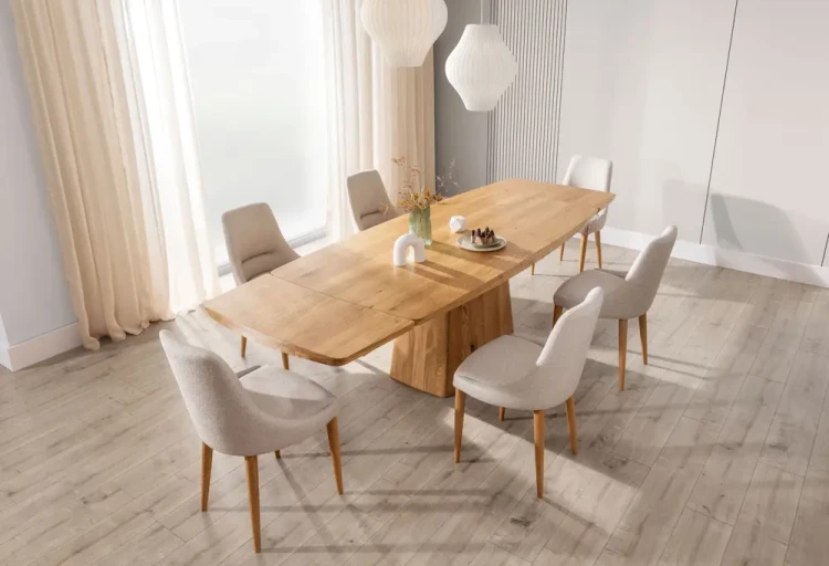 Dining Table Lugano Solid Oak Extendable Oval Top - Modern Wood Base 160-320 cm by MEK design10 (1)-1.webp