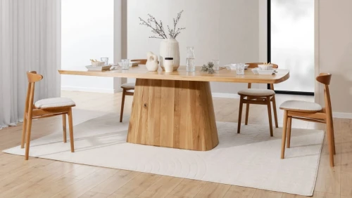 Dining Table Lugano Solid Oak Extendable Oval Top - Modern Wood Base 160-320 cm by MEK design10 (1).webp