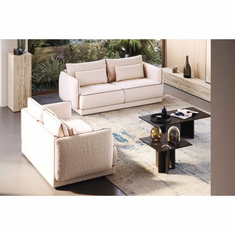 Yves medium and modern sofa, custom made textile