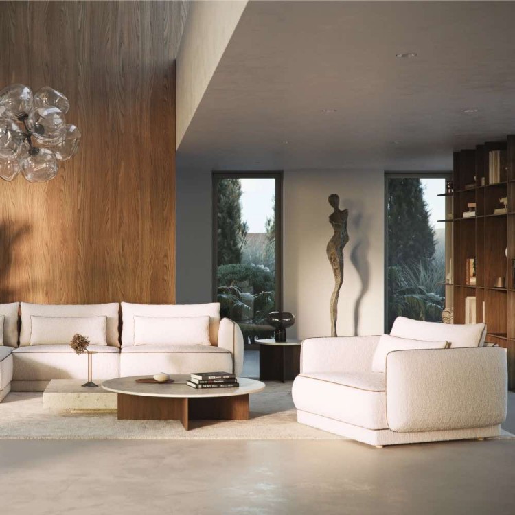 Yves Armchair Modern optional Armrest and Textile to choose