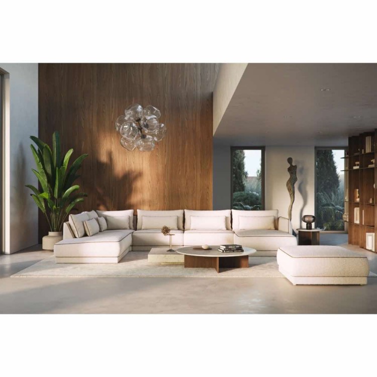 Yves L modern modular corner sofa, custom made textile