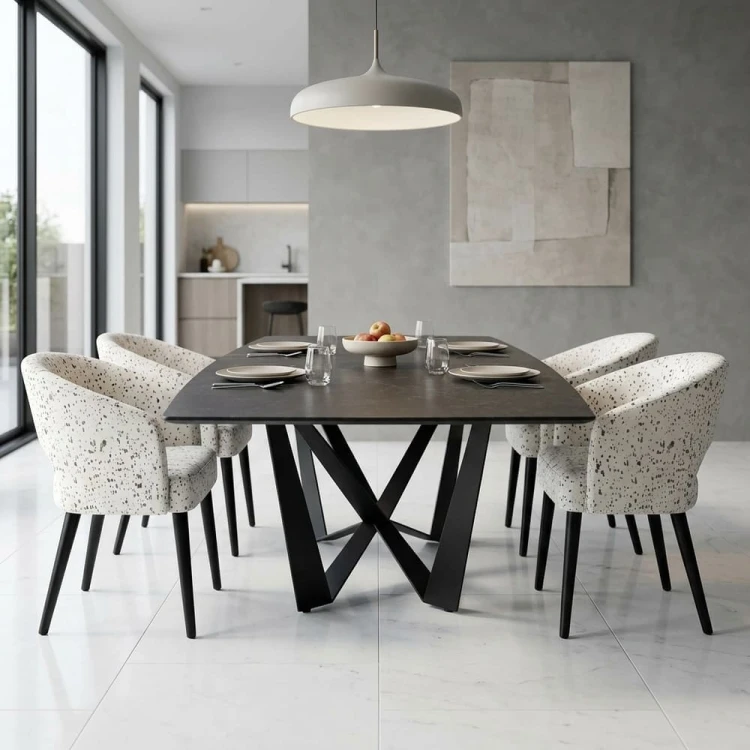 Archie Stone - Dining table by MEK Design in set with Ines chairs and fabric Starbooster (3).jpg