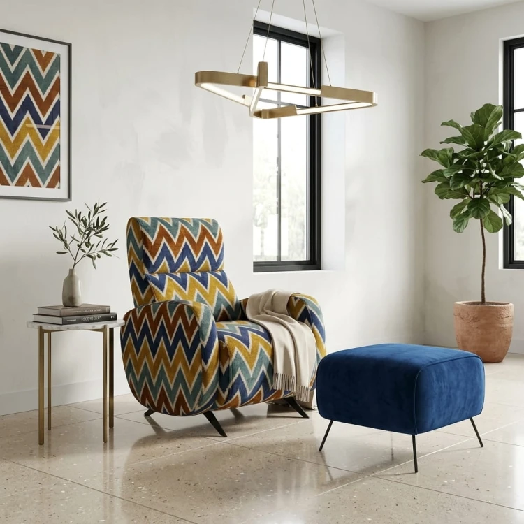 Alpen Recliner Armchair with Eritrea Fabric and pouf set.jpg