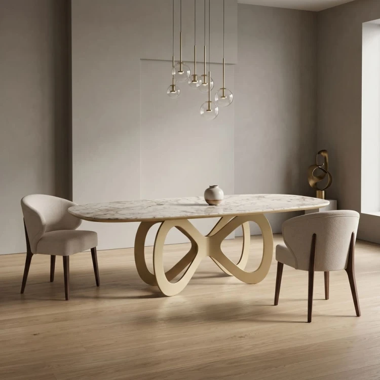 Infinito Dining Table BASE RAL 1036 PEARL GOLD(2).jpg