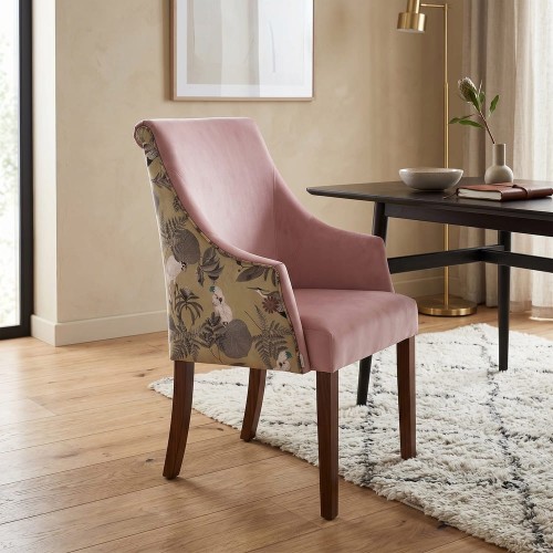 Snowdon Dining Chair in Mercis fabric and velvet.jpg