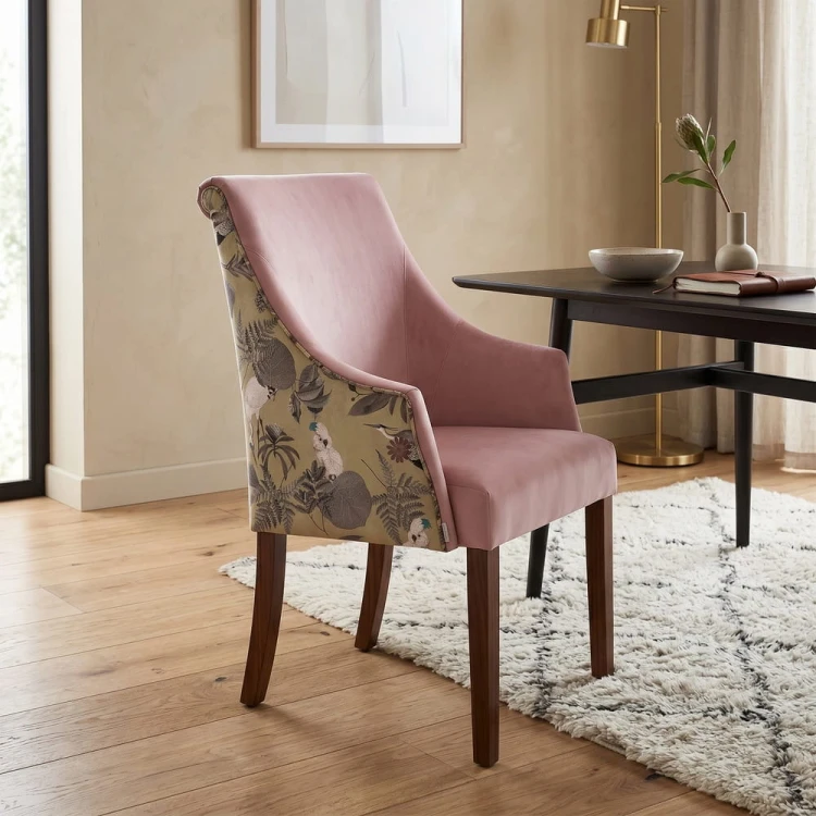 Snowdon Dining Chair in Mercis fabric and velvet.jpg