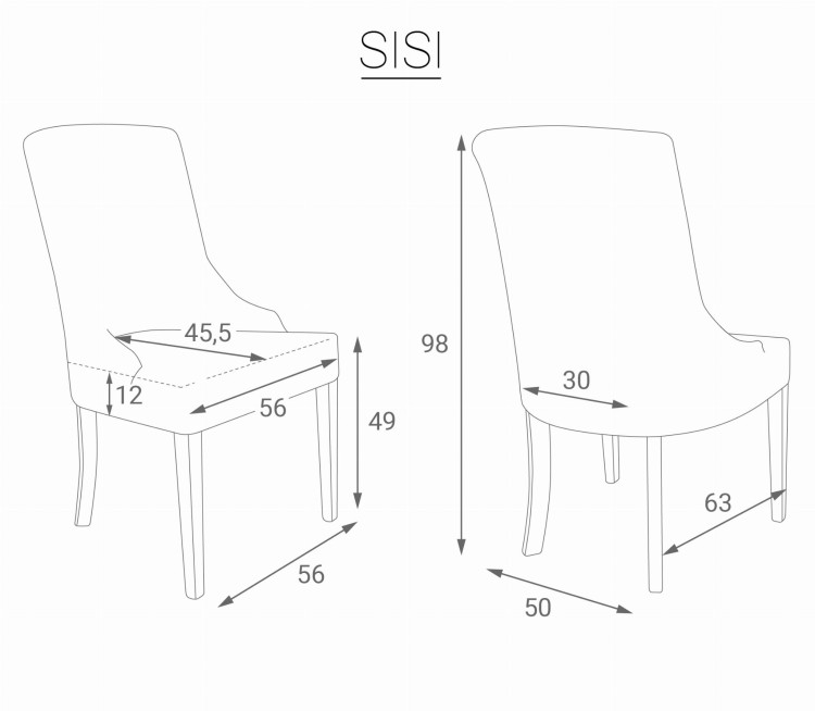 Sissi 3- Dining Chair, Custom Made with Knocker and Tacks47