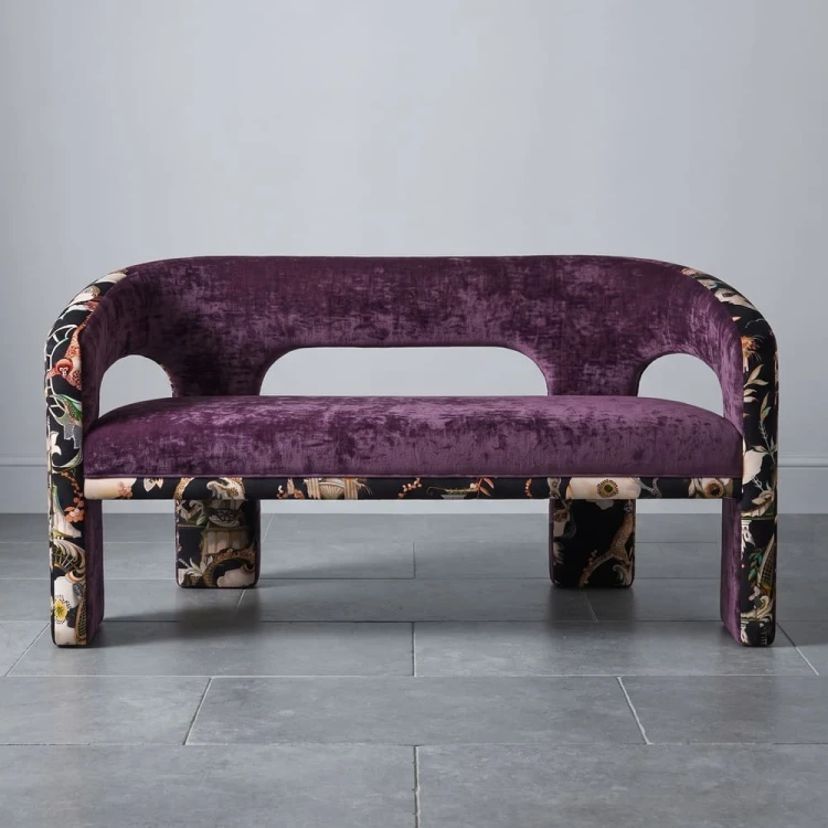 Camden Loop Bench in Euphoria Velvet and Tatiana Velvet.jpg