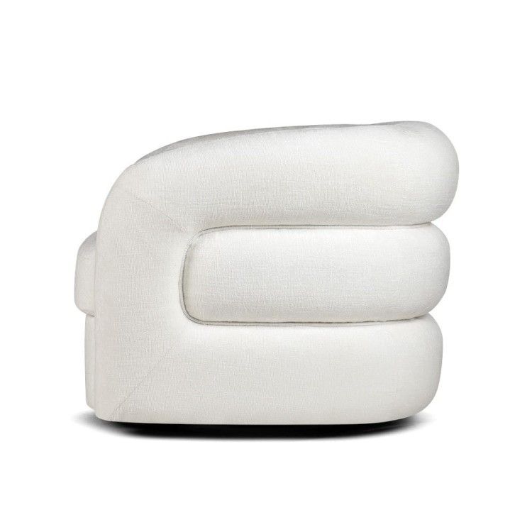 Duffy - swivel armchair for the living room in white fabric3