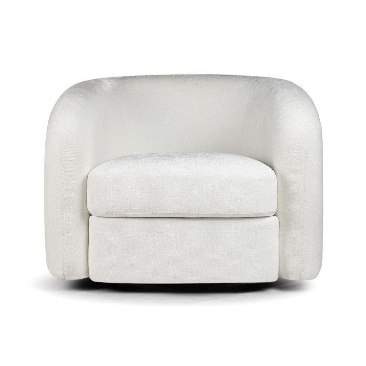 Duffy - swivel armchair for the living room in white fabric1